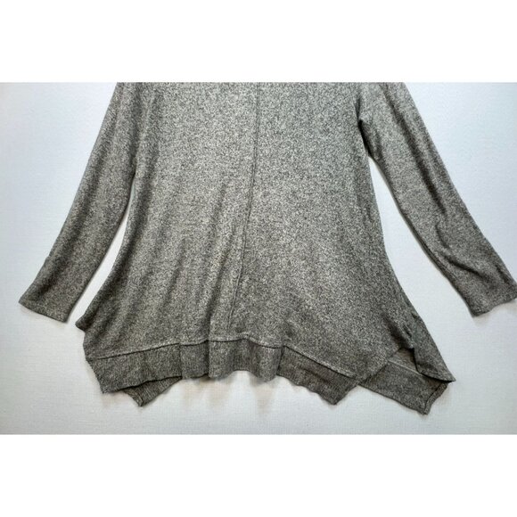 Soft Surroundings Womens Knitted Tunic Sweater Size M Gray Asymmetrical Hem Slit - Picture 5 of 13